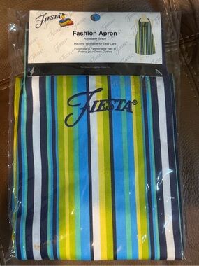 Fiesta Utility Stripe Turquoise Fashion Apron